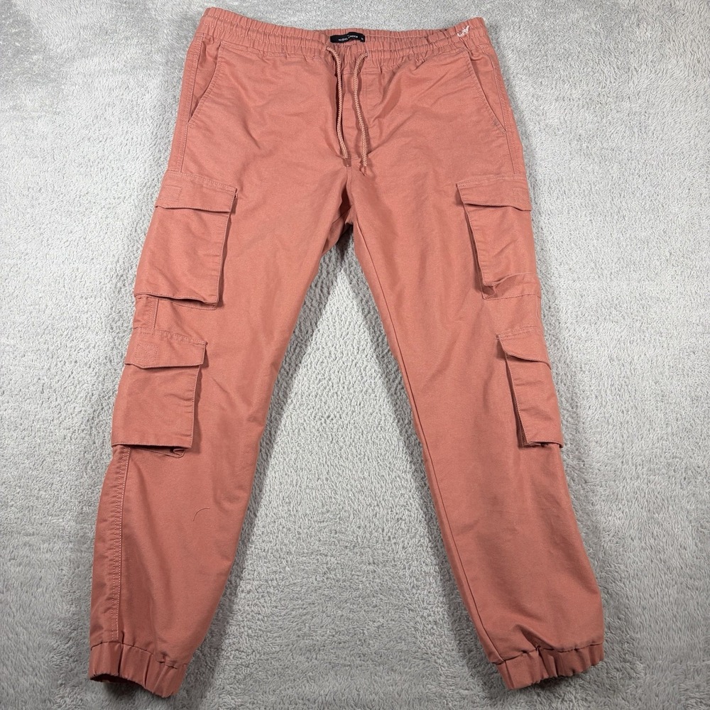 Highlander Cargo Pants Joggers Pocket Pink Salmon Brick Mens 34 Hiking Street